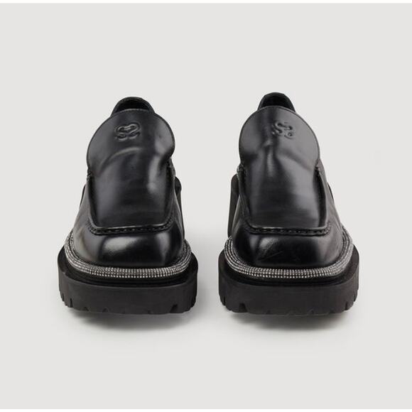 NEW Sandro Leather Loafers with Thick Notched Soles size 40 - Picture 3 of 10